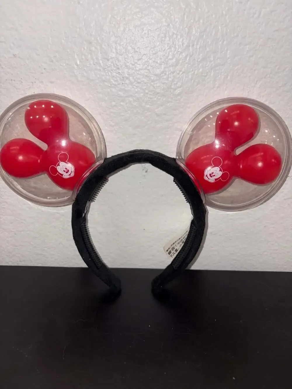 Disney Parks Mickey Mouse Light-Up Ear Headband Best Day Ever Red Bubble Ears